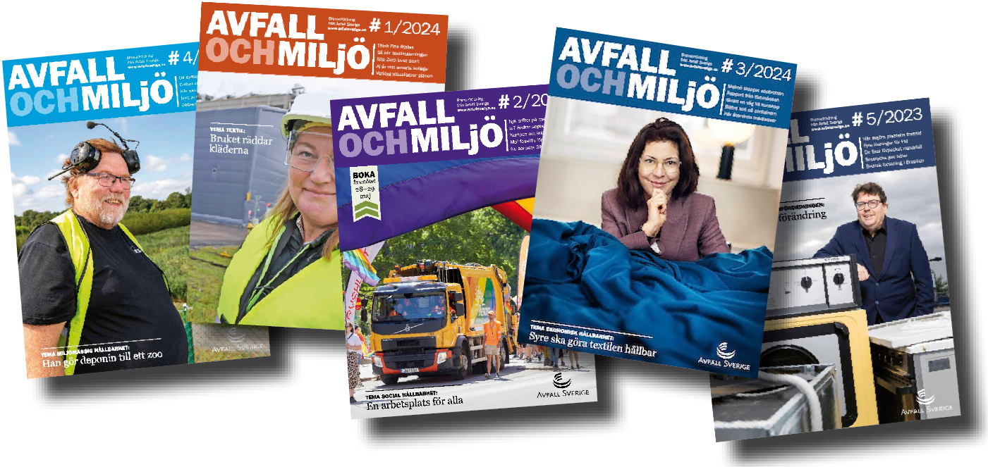 Omslag Avfall och Miljö, fem nummer per år